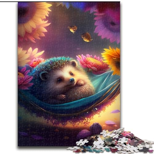 1000-teiliges Puzzle, wunderschöner Igel aus Holz, EIN tolles Geschenk für Familienspaß, 50x75cm, Lernspielzeug für Teenager, Dekoration für das Homeoffice von LiJianXXE