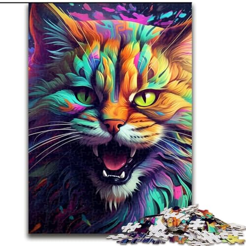1000-teiliges Puzzle,farbenfrohe Kunst,psychedelische Katze,aus Holz,interaktives Familienspiel,geeignet für Kinder ab 14 Jahren,Denksportaufgabe,Spiel für Erwachsene,interaktive Familienaktivität 1000-teiliges Puzzle,farbenfrohe Kunst,psychedelische Katze,aus Holz,interaktives Familienspiel,geeignet für Kinder ab 14 Jahren,Denksportaufgabe,Spiel für Erwachsene,interaktive Familienaktivität von LiJianXXE
