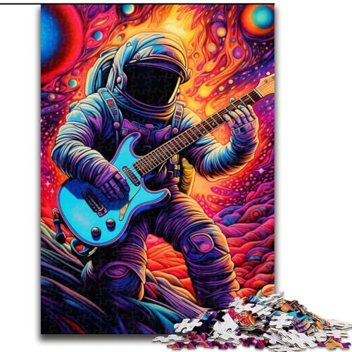 1000-teiliges Puzzle „Astronautengitarre“, aus Pappe, Geburtstage, Weihnachten, Halloween, Thanksgiving, Ostern, 1000 Stück(26x38cm) von LiJianXXE