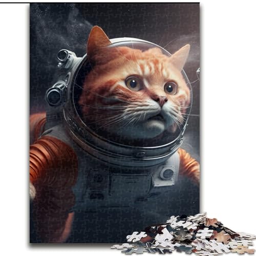 1000-teiliges Puzzle „Astronautenkatze“ aus Holz, EIN tolles Geschenk für Familienspaß, 50x75cm, Lernspielzeug für Teenager, Dekoration für das Homeoffice von LiJianXXE