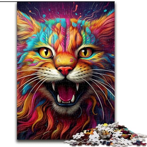 1000-teiliges Puzzle „Bunter Luchs“ aus Holz, interaktives Familienspiel, geeignet für Kinder ab 14 Jahren, 50x75cm, Denksportaufgabe, Spiel für Erwachsene, interaktive Familienaktivität von LiJianXXE