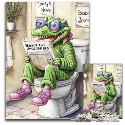 1000-teiliges Puzzle „Crocodile Go Toilet“, unmögliches Puzzle für Erwachsene, interaktives Familienspiel, Bastelgeschenk mit farbenfrohen Kunstwerken, 26x38cm/10,23x14,96 Zoll 1000-teiliges Puzzle „Crocodile Go Toilet“, unmögliches Puzzle für Erwachsene, interaktives Familienspiel, Bastelgeschenk mit farbenfrohen Kunstwerken, 26x38cm/10,23x14,96 Zoll von LiJianXXE