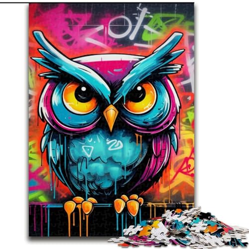 1000-teiliges Puzzle „Eulen-Graffiti-Malerei“ aus Holz, interaktives Familienspiel, geeignet für Kinder ab 14 Jahren, 50x75cm, Denksportaufgabe, Spiel für Erwachsene, interaktive Familienaktivität 1000-teiliges Puzzle „Eulen-Graffiti-Malerei“ aus Holz, interaktives Familienspiel, geeignet für Kinder ab 14 Jahren, 50x75cm, Denksportaufgabe, Spiel für Erwachsene, interaktive Familienaktivität von LiJianXXE