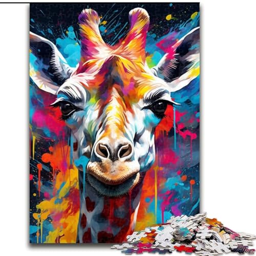 1000-teiliges Puzzle „Giraffe“ aus Holz, EIN tolles Geschenk für Familienspaß, 50x75cm, Lernspielzeug für Teenager, Dekoration für Zuhause und das Büro von LiJianXXE