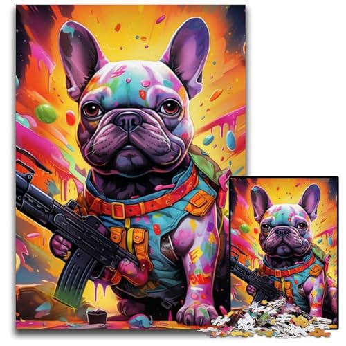 1000-teiliges Puzzle „Krieger-Mops“ aus Karton. Entspannen und herausfordern, farbenfrohe Kunst zur Heimdekoration, Freunde, 26x38cm/10,23x14,96 Zoll 1000-teiliges Puzzle „Krieger-Mops“ aus Karton. Entspannen und herausfordern, farbenfrohe Kunst zur Heimdekoration, Freunde, 26x38cm/10,23x14,96 Zoll von LiJianXXE