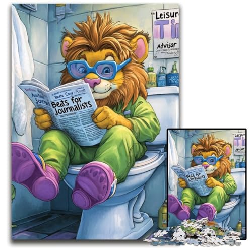1000-teiliges Puzzle „Lion Go Toilet“, unmögliches Puzzle für Erwachsene, interaktives Familienspiel, Bastelgeschenk mit farbenfrohen Kunstwerken, 26x38cm/10,23x14,96 Zoll 1000-teiliges Puzzle „Lion Go Toilet“, unmögliches Puzzle für Erwachsene, interaktives Familienspiel, Bastelgeschenk mit farbenfrohen Kunstwerken, 26x38cm/10,23x14,96 Zoll von LiJianXXE