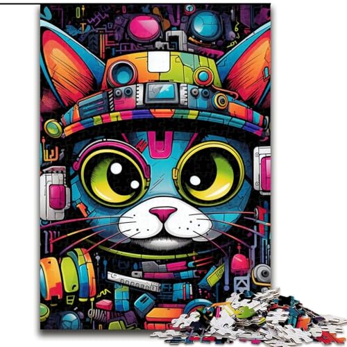 1000-teiliges Puzzle „Mechanische Katze“ aus Pappe, für Teenager und Jugendliche, ideales Geburtstags, 1000 Teile(26x38cm) von LiJianXXE