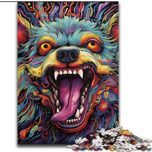 1000-teiliges Puzzle „Psychedelic Corgi“ aus Holz, EIN tolles Geschenk für Familienspaß, 50x75cm, Lernspielzeug für Teenager, Dekoration für das Homeoffice von LiJianXXE