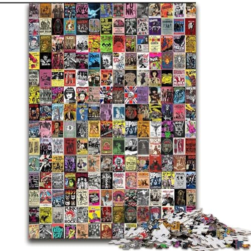 1000-teiliges Puzzle „Rock First“ aus Holz, EIN tolles Geschenk für Familienspaß, 50x75cm, Lernspielzeug für Teenager, Dekoration für Zuhause und Büro von LiJianXXE