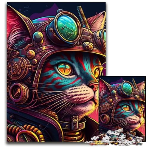 1000-teiliges Puzzle „Steampunk-Katze“, anspruchsvolles Puzzle, entspannende Unterhaltung, Heimdekoration, 26x38cm/10,23x14,96 Zoll 1000-teiliges Puzzle „Steampunk-Katze“, anspruchsvolles Puzzle, entspannende Unterhaltung, Heimdekoration, 26x38cm/10,23x14,96 Zoll von LiJianXXE