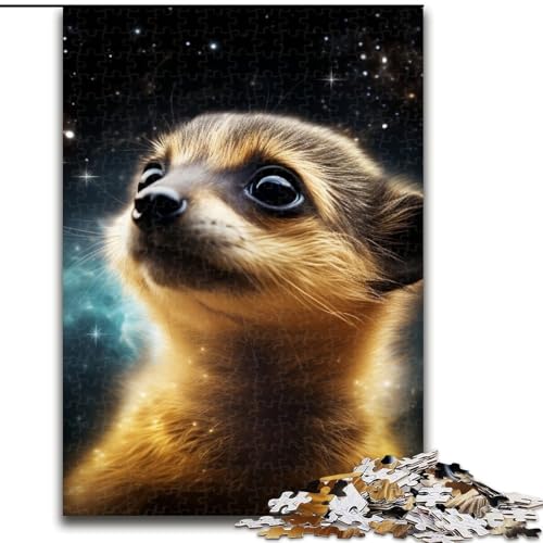 1000-teiliges Puzzle „Sternennacht-Erdmännchen“ aus Holz, EIN tolles Geschenk für Familienspaß, 50x75cm, Lernspielzeug für Teenager, Dekoration für das Homeoffice von LiJianXXE