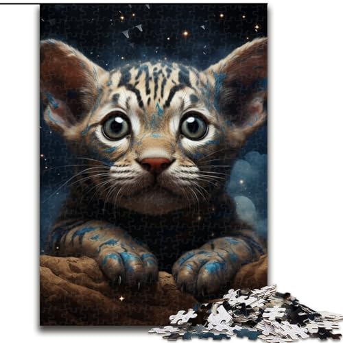 1000-teiliges Puzzle „Sternennacht-Löwe“ aus Pappe, für Teenager und Jugendliche, ideales Geburtstags, 1000 Teile(26x38cm) von LiJianXXE