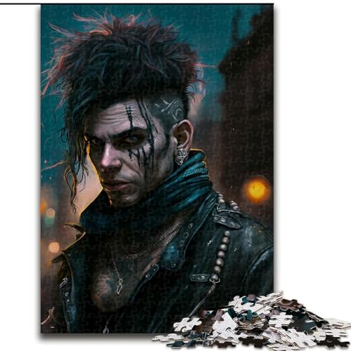 1000-teiliges Puzzle „Street Punk“ aus Holz, interaktives Familienspiel, geeignet für Kinder ab 14 Jahren, 50x75cm, Denksportaufgabe, Spiel für Erwachsene, interaktive Familienaktivität von LiJianXXE