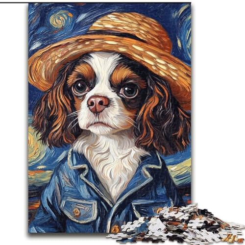 1000-teiliges Puzzle „Van Gogh-Hund“ aus Holz, interaktives Familienspiel, geeignet für Kinder ab 14 Jahren, 50x75cm, Denksportaufgabe, Spiel für Erwachsene, interaktive Familienaktivität von LiJianXXE