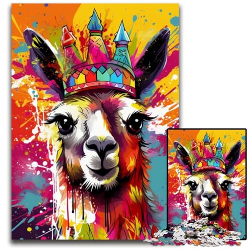 1000-teiliges Puzzle-Geschenk, Alpaka-Kartonpuzzle für Erwachsene, pädagogisches Denkspiel, künstlerische Heim- und Bürodekoration, ab 14 Jahren, 26x38cm/10,23x14,96 Zoll von LiJianXXE
