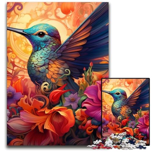 1000-teiliges Puzzle-Geschenk, Kolibri-Kunst, Kartonpuzzle für Erwachsene, pädagogisches Denkspiel, künstlerische Heim- und Bürodekoration, ab 14 Jahren, 26x38cm/10,23x14,96 Zoll 1000-teiliges Puzzle-Geschenk, Kolibri-Kunst, Kartonpuzzle für Erwachsene, pädagogisches Denkspiel, künstlerische Heim- und Bürodekoration, ab 14 Jahren, 26x38cm/10,23x14,96 Zoll von LiJianXXE