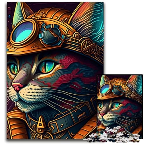 1000-teiliges Puzzle-Geschenk, Steampunk-Katze, Holzpuzzle für Erwachsene, pädagogisches Denkspiel, künstlerische Heim- und Bürodekoration, ab 14 Jahren, 50x75cm/19,68x29,52 Zoll 1000-teiliges Puzzle-Geschenk, Steampunk-Katze, Holzpuzzle für Erwachsene, pädagogisches Denkspiel, künstlerische Heim- und Bürodekoration, ab 14 Jahren, 50x75cm/19,68x29,52 Zoll von LiJianXXE