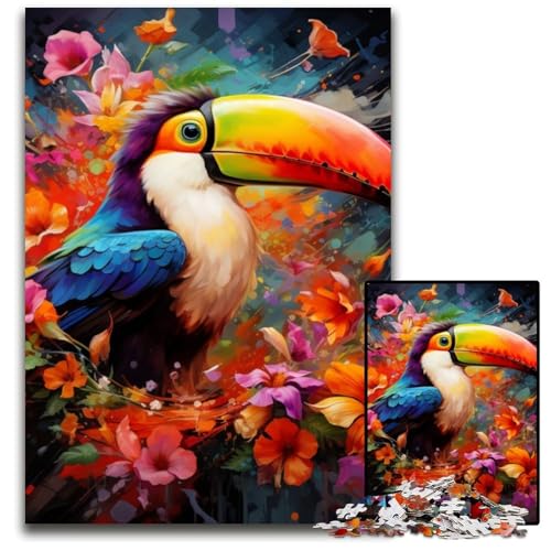 1000-teiliges Puzzle-Geschenk, Tukan, Kartonpuzzle für Erwachsene, pädagogisches Denkspiel, künstlerische Heim- und Bürodekoration, ab 14 Jahren, 26x38cm/10,23x14,96 Zoll von LiJianXXE