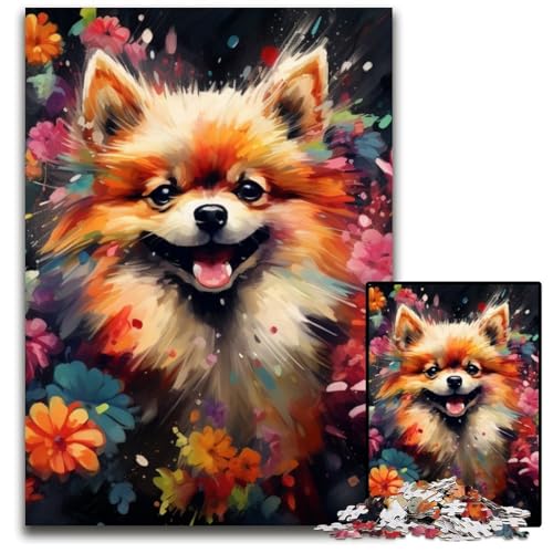 1000-teiliges Puzzle-Geschenk, Zwergspitz, Kartonpuzzle für Erwachsene, pädagogisches Denkspiel, künstlerische Heim- und Bürodekoration, ab 14 Jahren, 26x38cm/10,23x14,96 Zoll von LiJianXXE