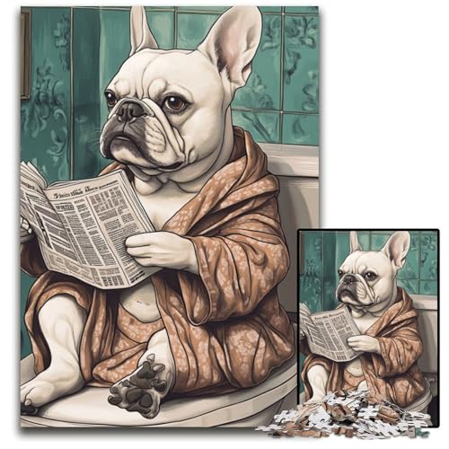 1000-teiliges Puzzle-Geschenk „Französische Bulldogge geht auf die Toilette“,Holzpuzzle für Erwachsene,pädagogisches Denkspiel,künstlerische Heim- und Bürodekoration,ab 14 Jahren,19,68x29,52 Zoll 1000-teiliges Puzzle-Geschenk „Französische Bulldogge geht auf die Toilette“,Holzpuzzle für Erwachsene,pädagogisches Denkspiel,künstlerische Heim- und Bürodekoration,ab 14 Jahren,19,68x29,52 Zoll von LiJianXXE