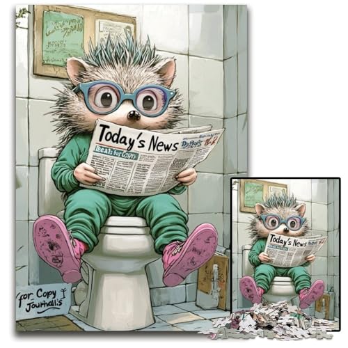 1000-teiliges Puzzle-Geschenk „Igel geht auf die Toilette“, Holzpuzzle für Erwachsene, pädagogisches Denkspiel, künstlerische Heim- und Bürodekoration, ab 14 Jahren, 50x75cm/19,68x29,52 Zoll 1000-teiliges Puzzle-Geschenk „Igel geht auf die Toilette“, Holzpuzzle für Erwachsene, pädagogisches Denkspiel, künstlerische Heim- und Bürodekoration, ab 14 Jahren, 50x75cm/19,68x29,52 Zoll von LiJianXXE
