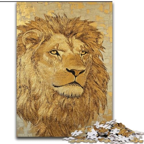 1000-teiliges Puzzle Löwenkunst, geeignet für Kinder ab 14 Jahren, Lernspiele für zu Hause, DIY-Spielzeug, Kunstwerk, Geschenk (Größe 26x38cm) von LiJianXXE