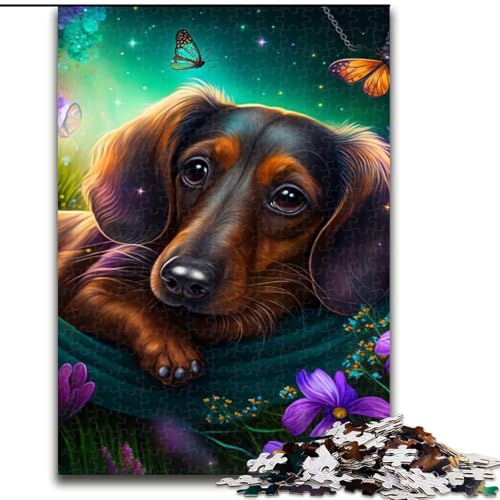 1000-teiliges Puzzle Schöner Dackel aus Holz, interaktives Familienspiel, geeignet für Kinder ab 14 Jahren, 50x75cm, Denksportaufgabe, Spiel für Erwachsene, interaktive Familienaktivität 1000-teiliges Puzzle Schöner Dackel aus Holz, interaktives Familienspiel, geeignet für Kinder ab 14 Jahren, 50x75cm, Denksportaufgabe, Spiel für Erwachsene, interaktive Familienaktivität von LiJianXXE