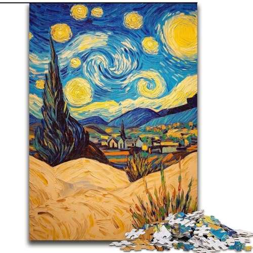 1000-teiliges Puzzle Wüstennachthimmel, geeignet für Kinder ab 14 Jahren, Lernspiele für zu Hause, DIY-Spielzeug, Kunstwerk, Geschenk (Größe 26x38cm) von LiJianXXE