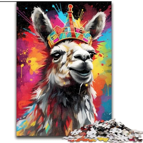 1000-teiliges Puzzle für Erwachsene, Alpaka mit Krone, aus Holz, lustiges Geschenk und Beschäftigung für zu Hause, 50x75cm, Denkspiel für Teenager 1000-teiliges Puzzle für Erwachsene, Alpaka mit Krone, aus Holz, lustiges Geschenk und Beschäftigung für zu Hause, 50x75cm, Denkspiel für Teenager von LiJianXXE