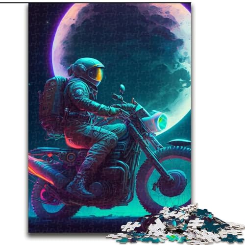 1000-teiliges Puzzle für Erwachsene, Astronaut auf Fahrrad, aus Holz, für Teenager ab 14 Jahren, Heimdekoration, 50x75cm, pädagogisches und unterhaltsames Indoor-Spiel für die Heimdekoration von LiJianXXE