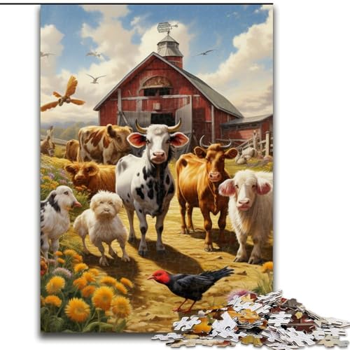 1000-teiliges Puzzle für Erwachsene, Bauernhoftier-Puzzle aus Holz, anspruchsvolles Denkspiel für Teenager, perfekt als Heimdekoration oder Geschenk, 1000 Teile(50x75cm) von LiJianXXE