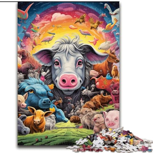 1000-teiliges Puzzle für Erwachsene, Bauernhoftier-Puzzle aus Pappe, Geburtstage, Weihnachten, Halloween, Erntedankfest, Ostern, 1000 Teile(26x38cm) von LiJianXXE