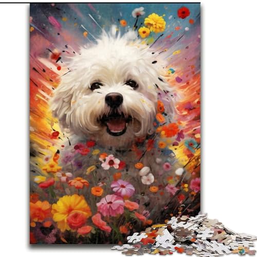 1000-teiliges Puzzle für Erwachsene, Bichon Frise, aus Holz, hochschwieriges Denkspiel für Teenager, 50x75cm, Geburtstagsfeier für Männer und Frauen 1000-teiliges Puzzle für Erwachsene, Bichon Frise, aus Holz, hochschwieriges Denkspiel für Teenager, 50x75cm, Geburtstagsfeier für Männer und Frauen von LiJianXXE