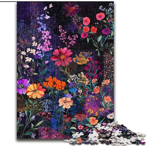 1000-teiliges Puzzle für Erwachsene, Blumencollage, Spielzeug, Lernspiele, Stressabbau, Eltern-Kind-Interaktion (Größe 26x38cm) von LiJianXXE