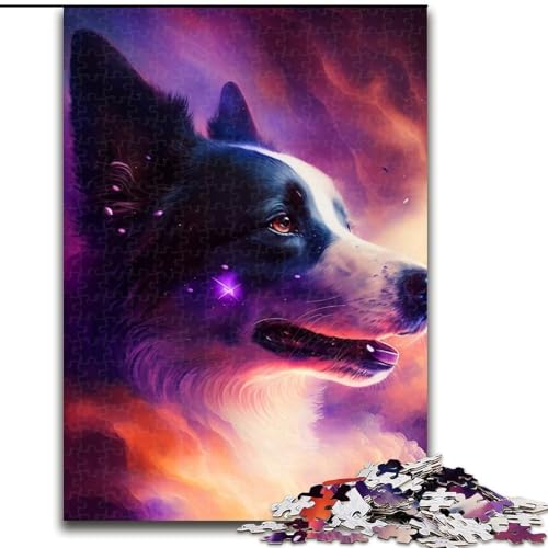 1000-teiliges Puzzle für Erwachsene, Border Collie-Nebel, aus Holz, lustige Aktivität für zu Hause, 50x75cm, Lernspielzeug für Teenager, Dekoration für das Homeoffice von LiJianXXE