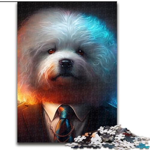 1000-teiliges Puzzle für Erwachsene, Boss Bichon Frise, aus Holz, Kinder ab 14 Jahren, 50x75cm, anspruchsvolles Denkspiel – entspannendes Spielzeug für Teenager 1000-teiliges Puzzle für Erwachsene, Boss Bichon Frise, aus Holz, Kinder ab 14 Jahren, 50x75cm, anspruchsvolles Denkspiel – entspannendes Spielzeug für Teenager von LiJianXXE
