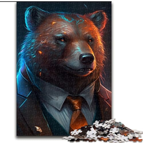 1000-teiliges Puzzle für Erwachsene, Boss Braunbär, aus Holz, Kinder ab 14 Jahren, 50x75cm, anspruchsvolles Denkspiel – entspannendes Spielzeug für Teenager 1000-teiliges Puzzle für Erwachsene, Boss Braunbär, aus Holz, Kinder ab 14 Jahren, 50x75cm, anspruchsvolles Denkspiel – entspannendes Spielzeug für Teenager von LiJianXXE