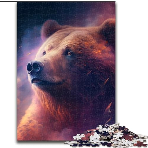 1000-teiliges Puzzle für Erwachsene, Braunbär, aus Holz, anspruchsvolles Denkspiel für Jugendliche, 50x75cm, für Feiertage, Geburtstage und Familienspieleabende von LiJianXXE