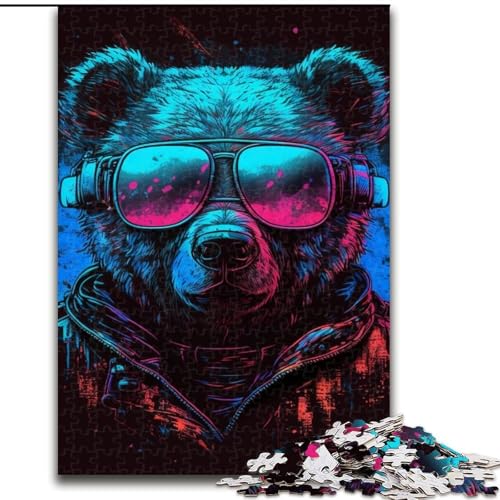1000-teiliges Puzzle für Erwachsene, Braunbär, aus Holz, für Teenager ab 14 Jahren, Heimdekoration, 50x75cm, pädagogisches und unterhaltsames Indoor-Spiel für die Heimdekoration von LiJianXXE
