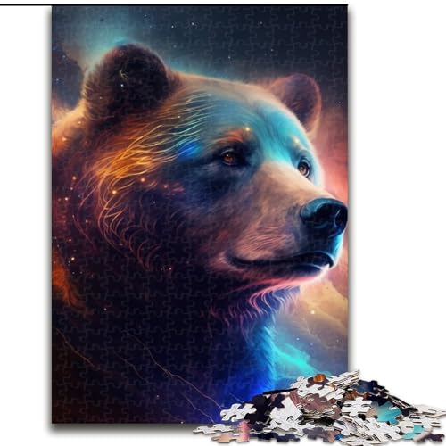 1000-teiliges Puzzle für Erwachsene, Braunbär, aus Holz, für Teenager ab 14 Jahren, Heimdekoration, 50x75cm, pädagogisches und unterhaltsames Indoor-Spiel für die Heimdekoration von LiJianXXE