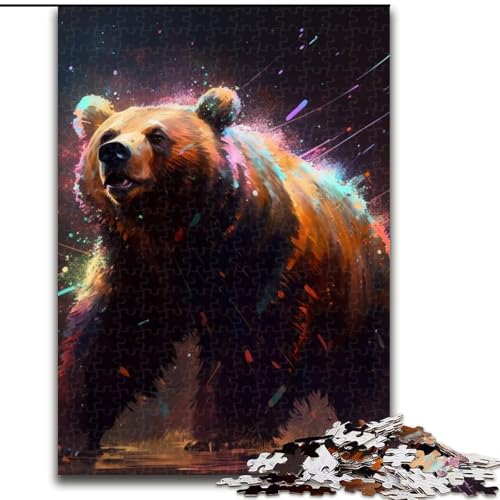 1000-teiliges Puzzle für Erwachsene, Braunbär, aus Holz, für Teenager ab 14 Jahren, Heimdekoration, 50x75cm, pädagogisches und unterhaltsames Indoor-Spiel für die Heimdekoration von LiJianXXE
