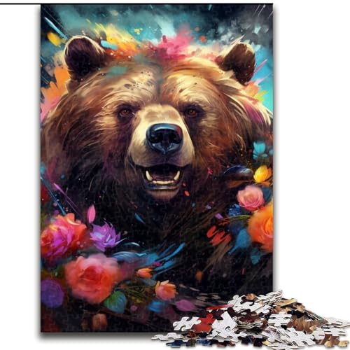 1000-teiliges Puzzle für Erwachsene, Braunbär, aus Holz, lustiges Geschenk und Beschäftigung für zu Hause, 50x75cm, Denkspiel für Teenager 1000-teiliges Puzzle für Erwachsene, Braunbär, aus Holz, lustiges Geschenk und Beschäftigung für zu Hause, 50x75cm, Denkspiel für Teenager von LiJianXXE