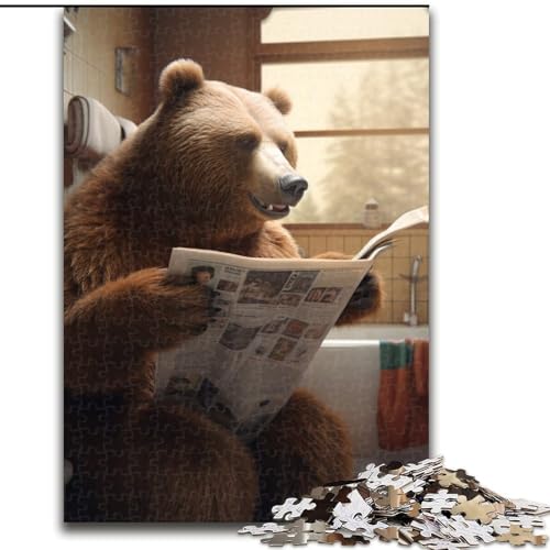 1000-teiliges Puzzle für Erwachsene, Braunbär, aus Holz, lustiges Geschenk und Beschäftigung für zu Hause, 50x75cm, Denkspiel für Teenager 1000-teiliges Puzzle für Erwachsene, Braunbär, aus Holz, lustiges Geschenk und Beschäftigung für zu Hause, 50x75cm, Denkspiel für Teenager von LiJianXXE