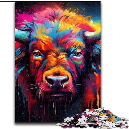 1000-teiliges Puzzle für Erwachsene, Büffel, aus Holz, für Teenager ab 14 Jahren, Heimdekoration, 50x75cm, pädagogisches und unterhaltsames Indoor-Spiel für die Heimdekoration 1000-teiliges Puzzle für Erwachsene, Büffel, aus Holz, für Teenager ab 14 Jahren, Heimdekoration, 50x75cm, pädagogisches und unterhaltsames Indoor-Spiel für die Heimdekoration von LiJianXXE