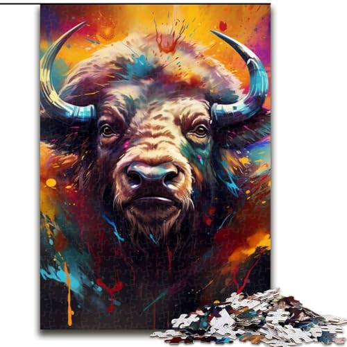 1000-teiliges Puzzle für Erwachsene, Büffel, aus Holz, lustiges Geschenk und Beschäftigung für zu Hause, 50x75cm, Denkspiel für Teenager 1000-teiliges Puzzle für Erwachsene, Büffel, aus Holz, lustiges Geschenk und Beschäftigung für zu Hause, 50x75cm, Denkspiel für Teenager von LiJianXXE