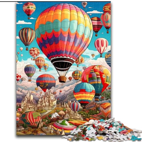 1000-teiliges Puzzle für Erwachsene, Bunte Heißluftballons, aus Pappe, anspruchsvolles Denkspiel für Teenager, perfekt als Heimdekoration oder Geschenk, 1000 Teile(26x38cm) von LiJianXXE
