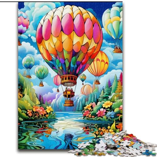 1000-teiliges Puzzle für Erwachsene, Bunte Heißluftballons, aus Pappe, anspruchsvolles Denkspiel für Teenager, perfekt als Heimdekoration oder Geschenk, 1000 Teile(26x38cm) von LiJianXXE