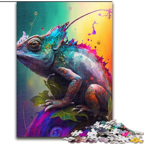 1000-teiliges Puzzle für Erwachsene, Chamäleon, aus Holz, lustiges Geschenk und Beschäftigung für zu Hause, 50x75cm, Denkspiel für Teenager 1000-teiliges Puzzle für Erwachsene, Chamäleon, aus Holz, lustiges Geschenk und Beschäftigung für zu Hause, 50x75cm, Denkspiel für Teenager von LiJianXXE