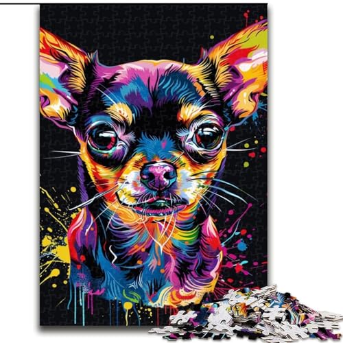 1000-teiliges Puzzle für Erwachsene, Chihuahua, aus Holz, für Teenager ab 14 Jahren, Heimdekoration, 50x75cm, pädagogisches und unterhaltsames Indoor-Spiel für die Heimdekoration von LiJianXXE
