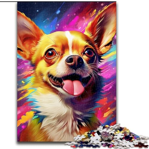 1000-teiliges Puzzle für Erwachsene, Chihuahua, aus Holz, für Teenager ab 14 Jahren, Heimdekoration, 50x75cm, pädagogisches und unterhaltsames Indoor-Spiel für die Heimdekoration von LiJianXXE